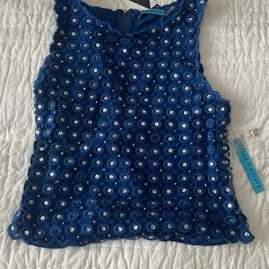 Alice + Olivia Royal Blue Sequin top